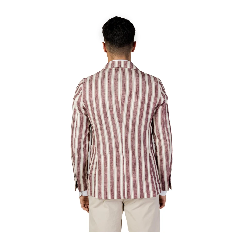 Mulish Gestreepte Bordeaux Knoop Blazer Lente Zomer Multicolor Heren