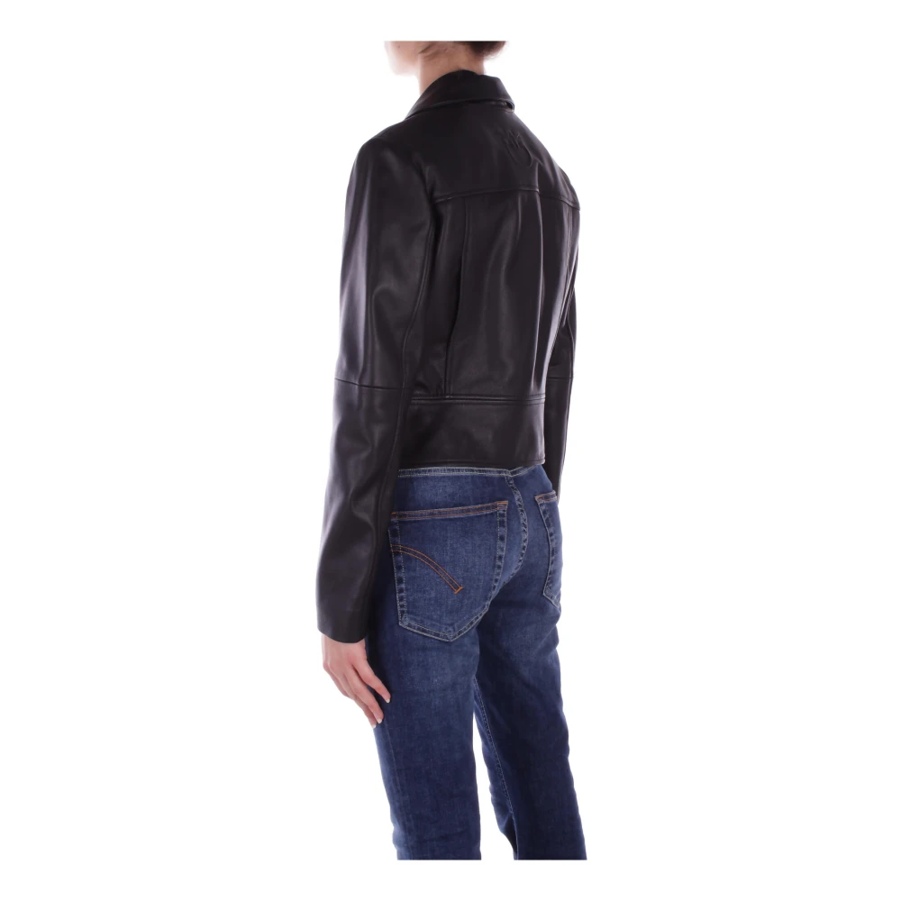 pinko Zwarte Leren Ritsjas Black Dames