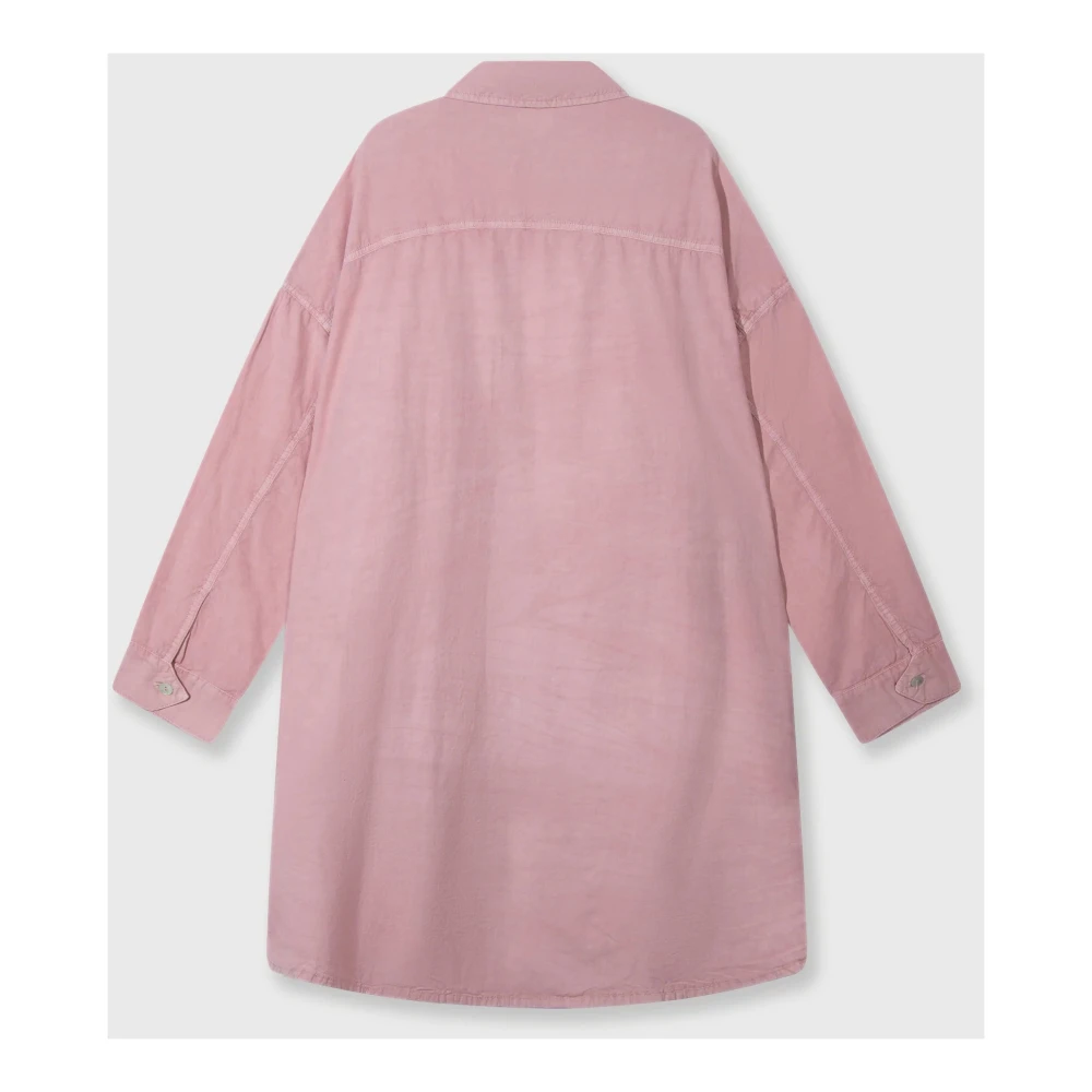 10Days Oversized Biologisch Katoenen Poplin Overhemd Pink Dames