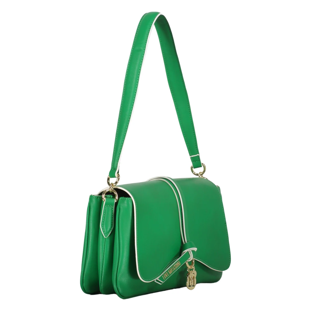 Love Moschino Schoudertas met klep- en drukknoopsluiting Green Dames