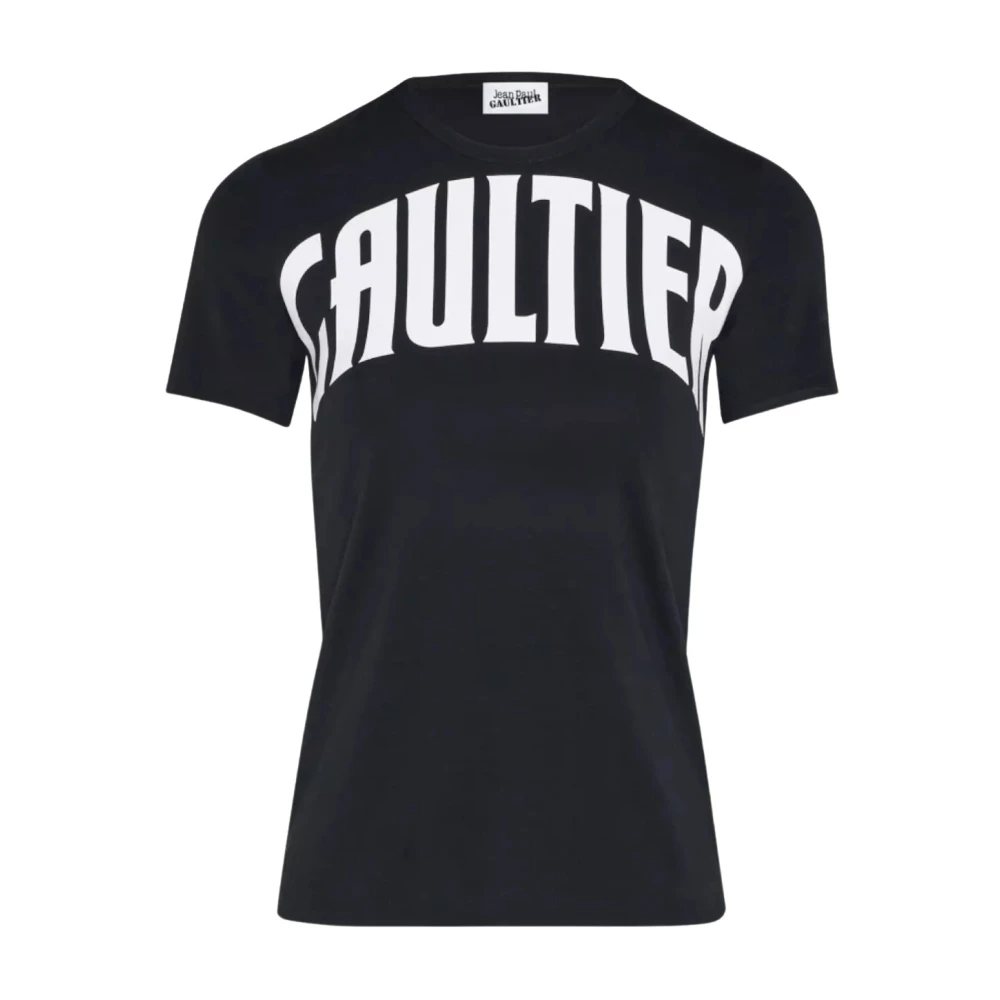 Jean Paul Gaultier Zwart Logo T-shirt Slim Fit Black Dames