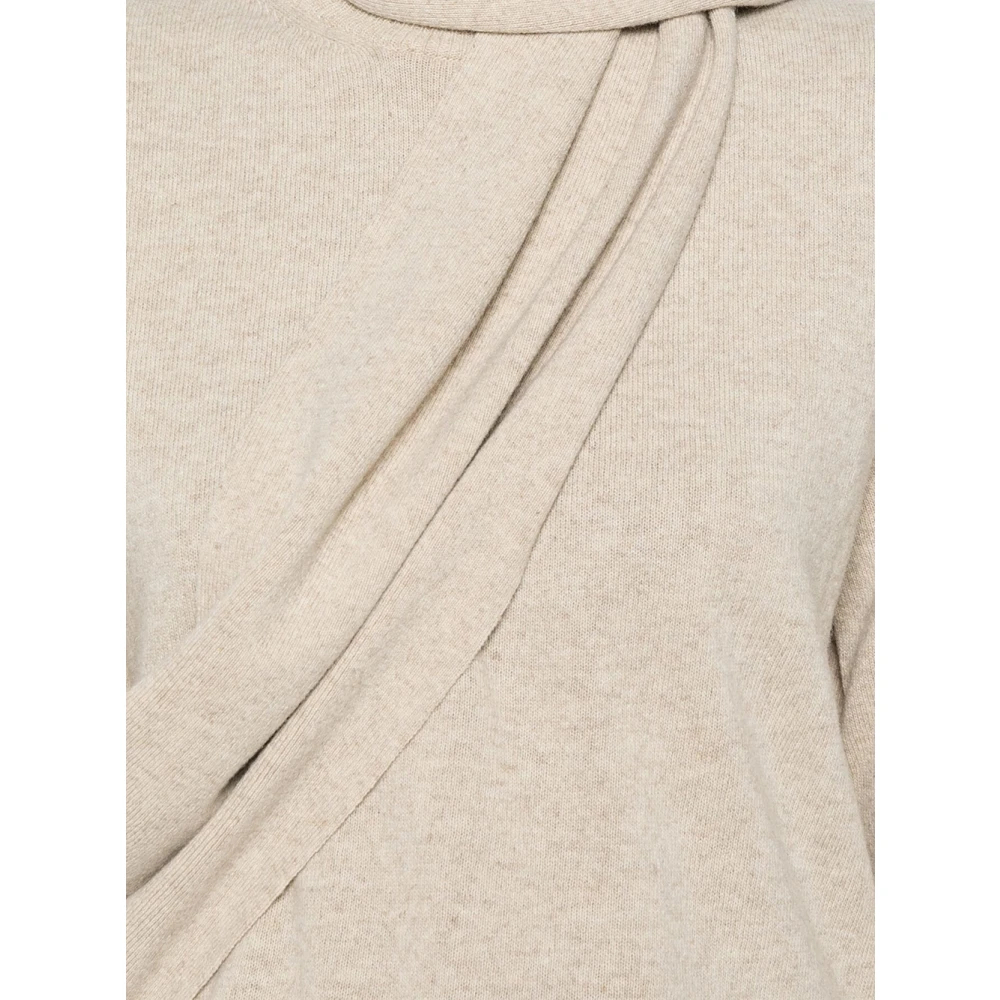 MM6 Maison Margiela Wol Crewneck Gebreid Beige Dames