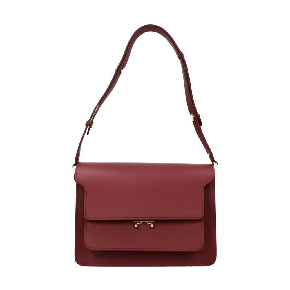Marni Women's Red Shoulder Bags, One Size, Elegant Leather Shoulder Bag