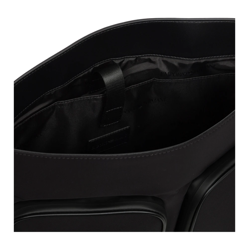 Emporio Armani Stijlvolle Aktetas met Verstelbare Band Black Heren