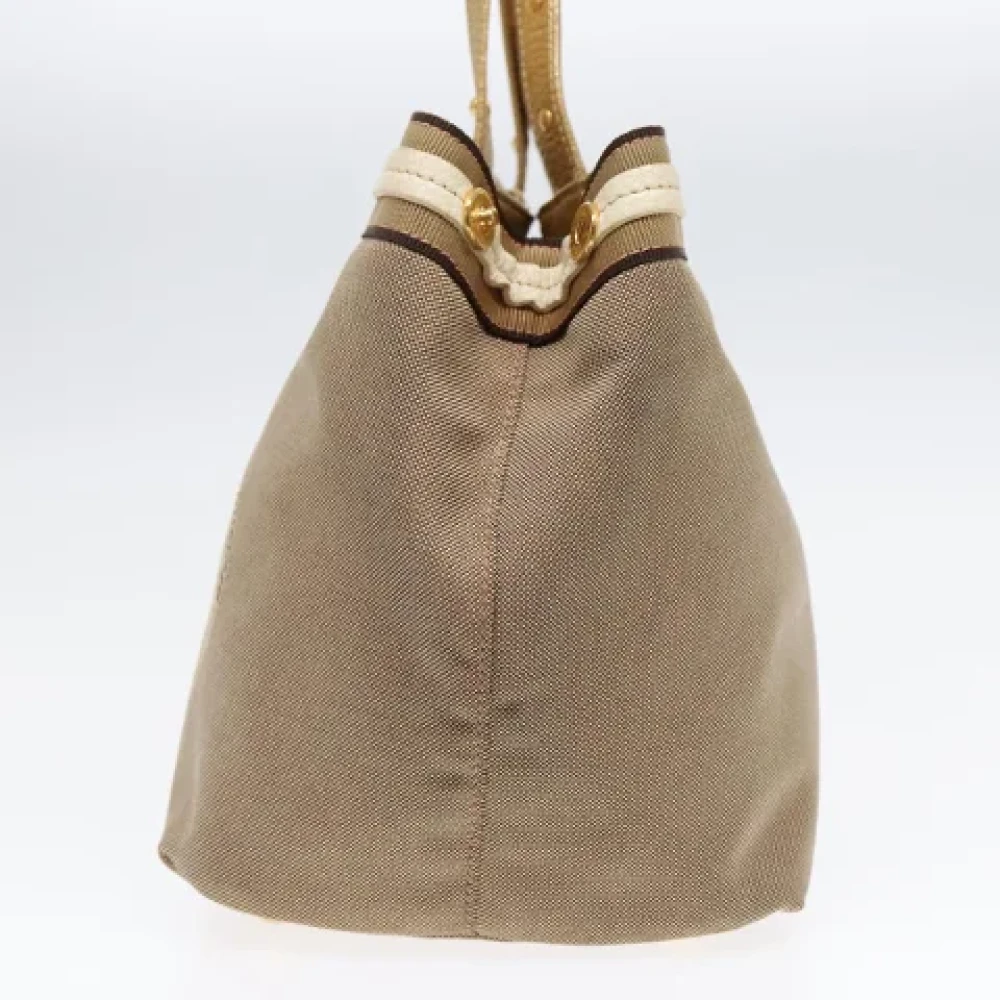 Prada Vintage Pre-owned Canvas handbags Beige Dames