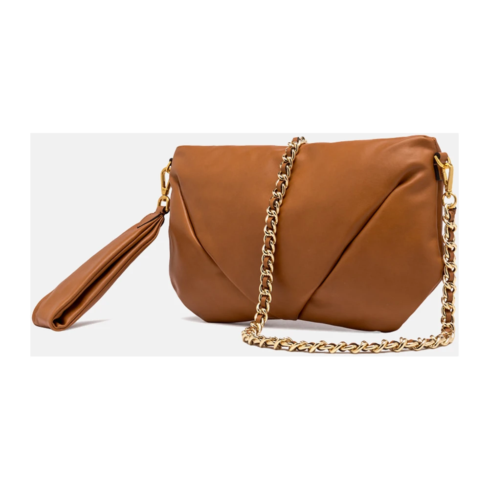 Gianni Chiarini Elegante Leren Bruine Avond Clutch Brown Dames