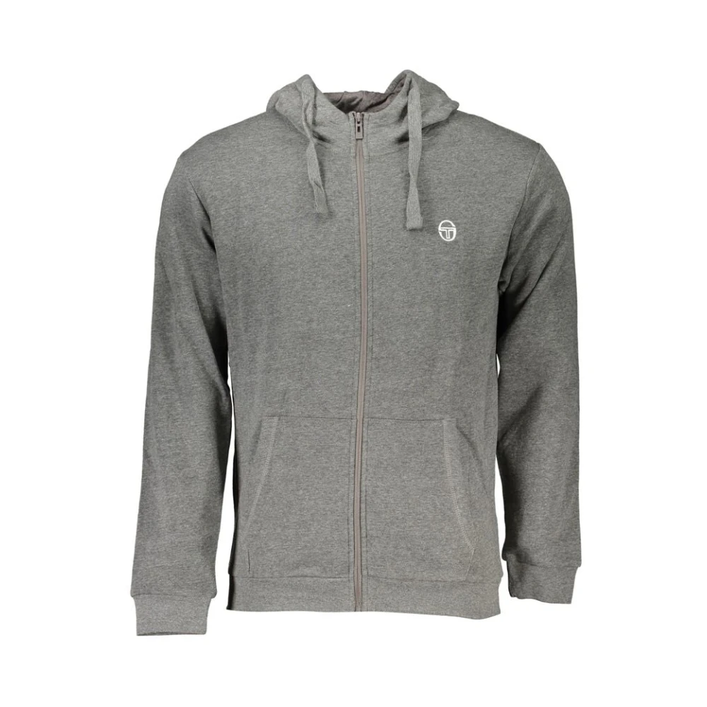 Sergio Tacchini Hooded Katoenen Sweatshirt met Logo Borduursel Gray Heren