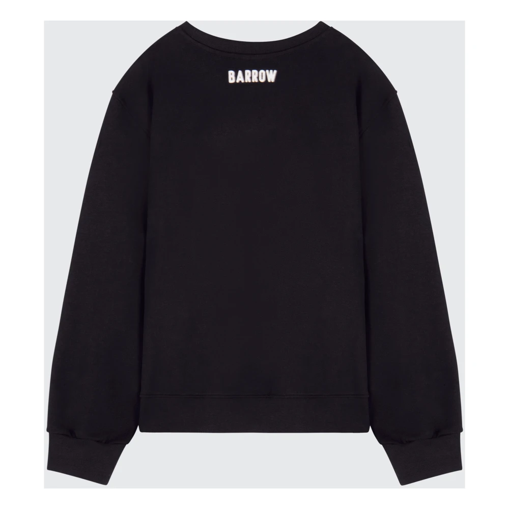 Barrow Sweatshirt met ronde hals en print Black Unisex