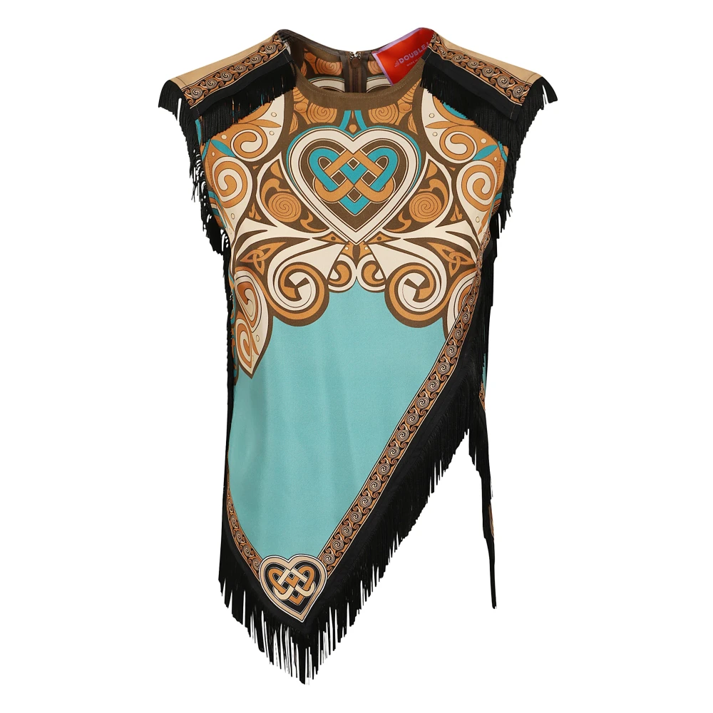 La Doublej , Sleeveless Tops, Female, Multicolor, Xs, Scarf Top
