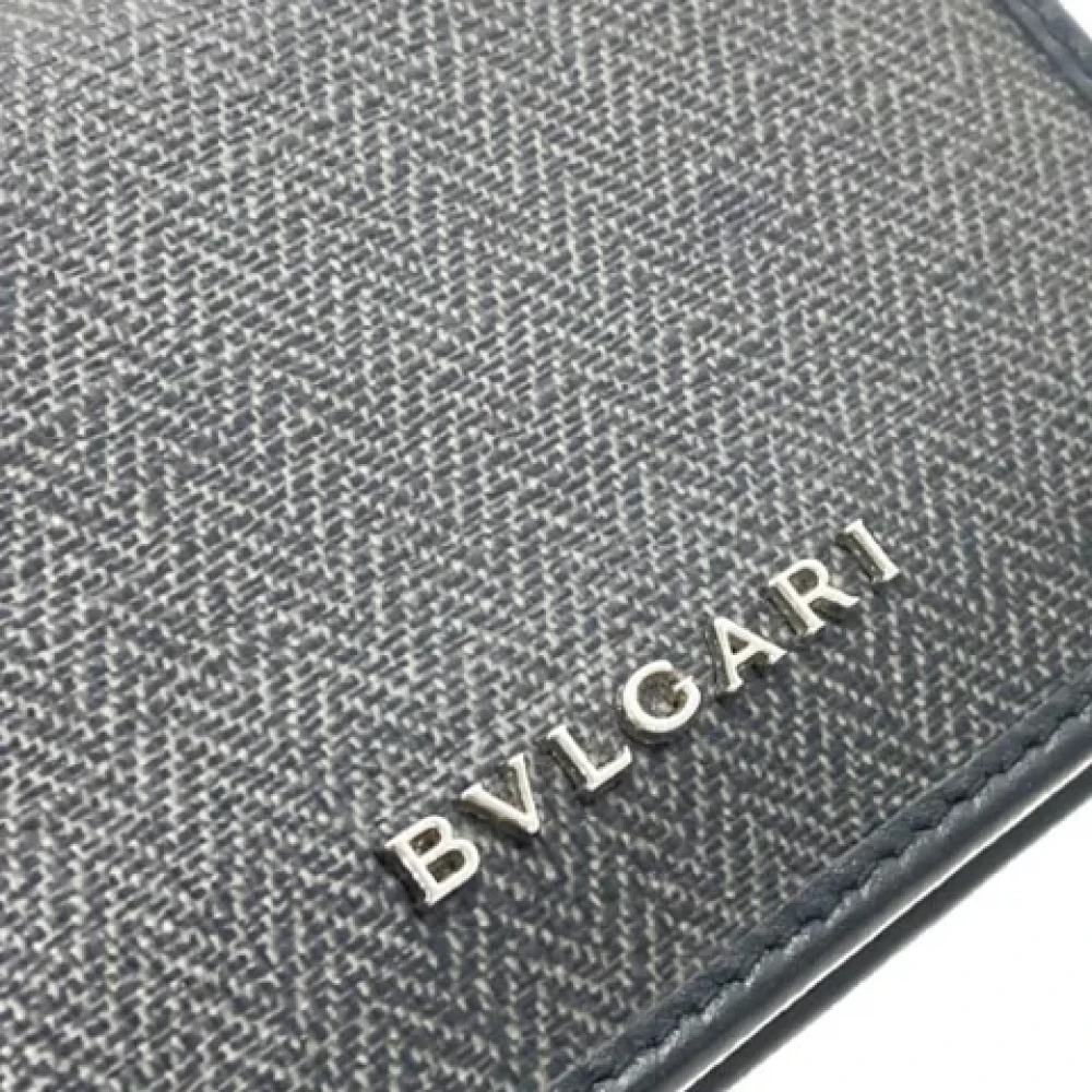 Bvlgari Vintage Pre-owned Canvas wallets Gray Dames