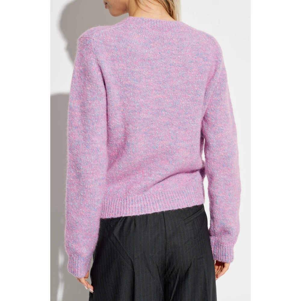 Ganni Geribbelde trui Pink Dames
