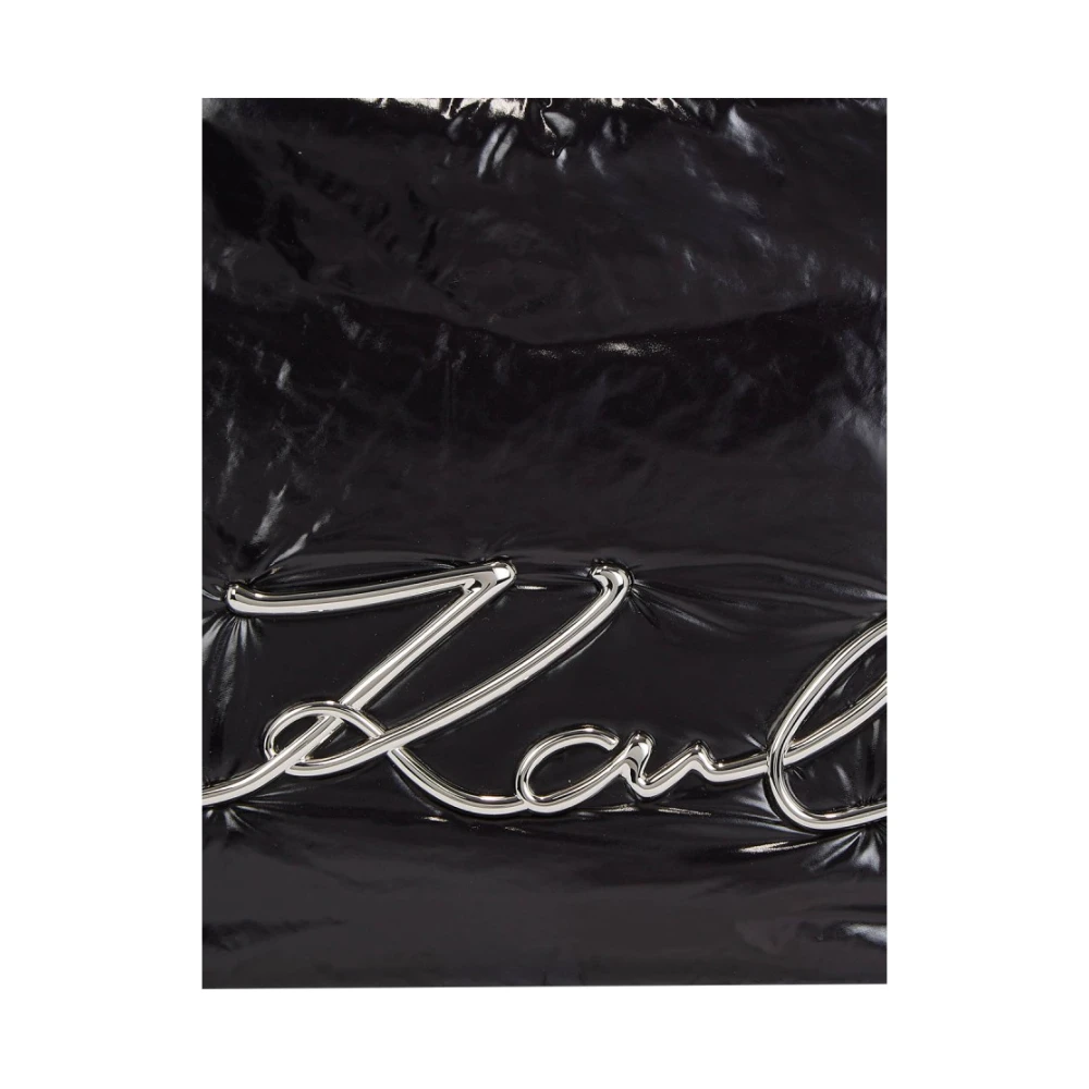 Karl Lagerfeld Signature Soft Tote Nylon Tas Black Dames