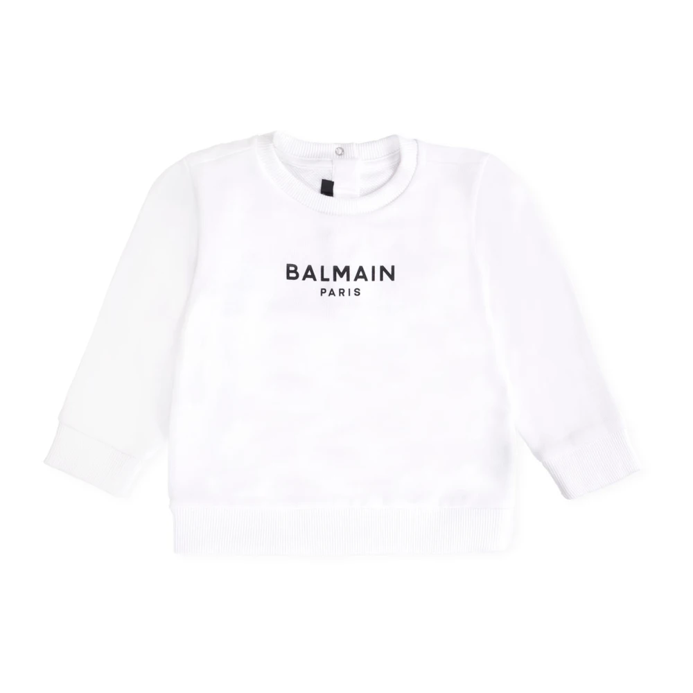 Balmain Unisex Kids White Sweatshirts,, Round Neck Sweatshirt Size 3 Y