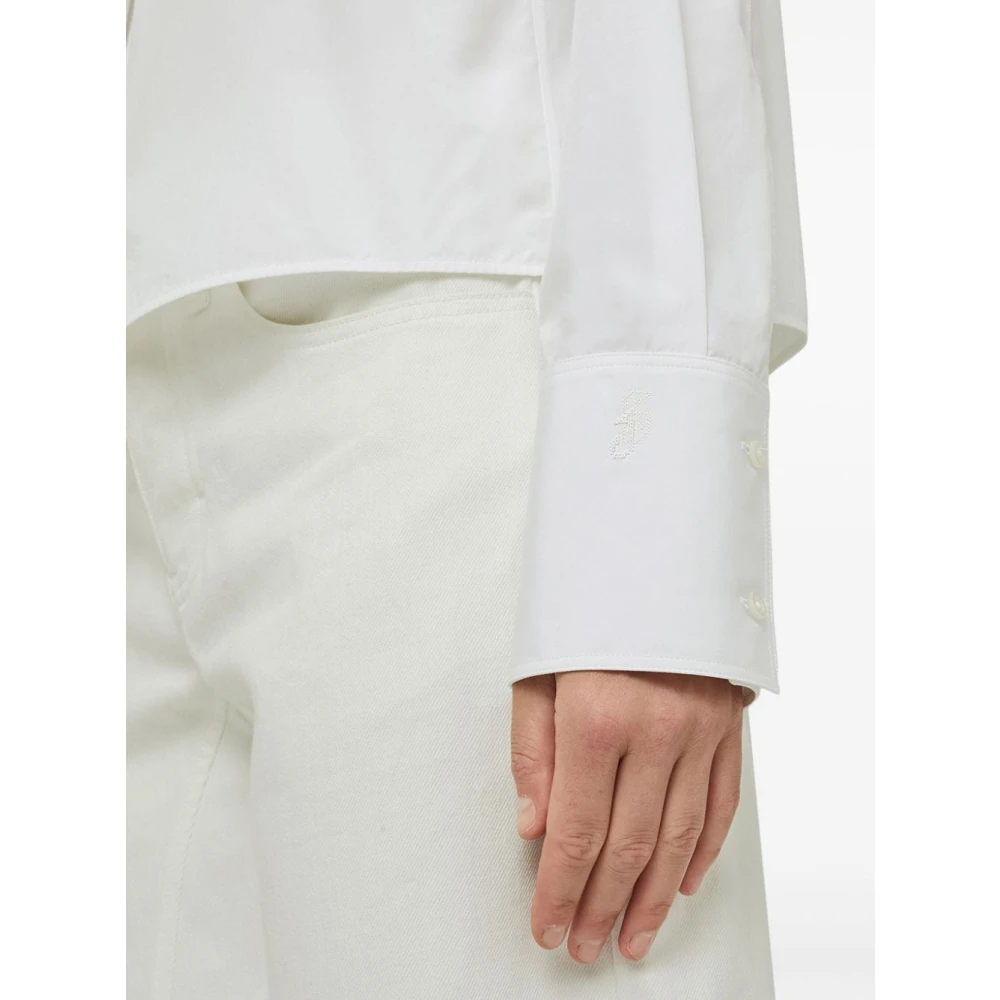 Jil Sander Witte Mao Kraag Shirt Donderdag Stijl White Dames