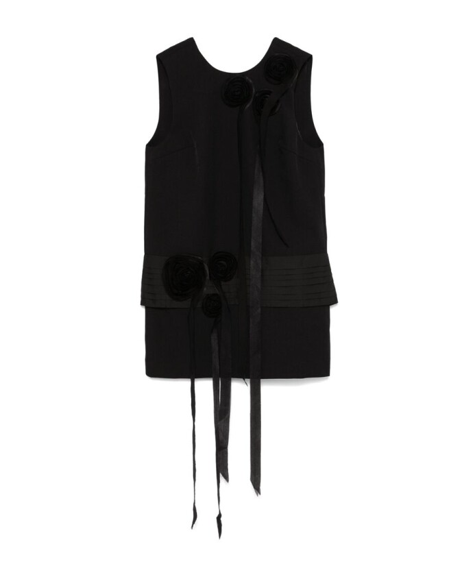 black-pleat-strap-dress