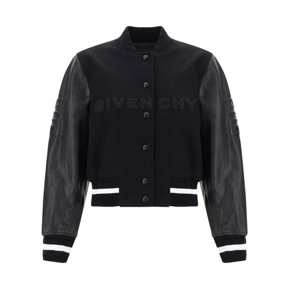 Givenchy Ull Collegejacka med Tryckknapp Black, Dam