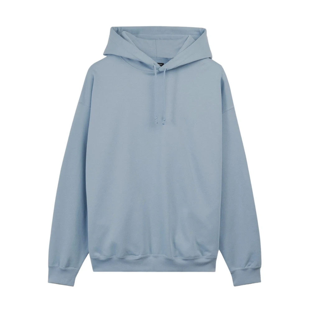 Y-3 Katoenen Logo Hoodie Blue Heren