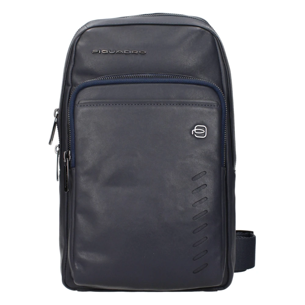 Piquadro Uomo Blu Borsa A Tracolla In Pelle Con Logo