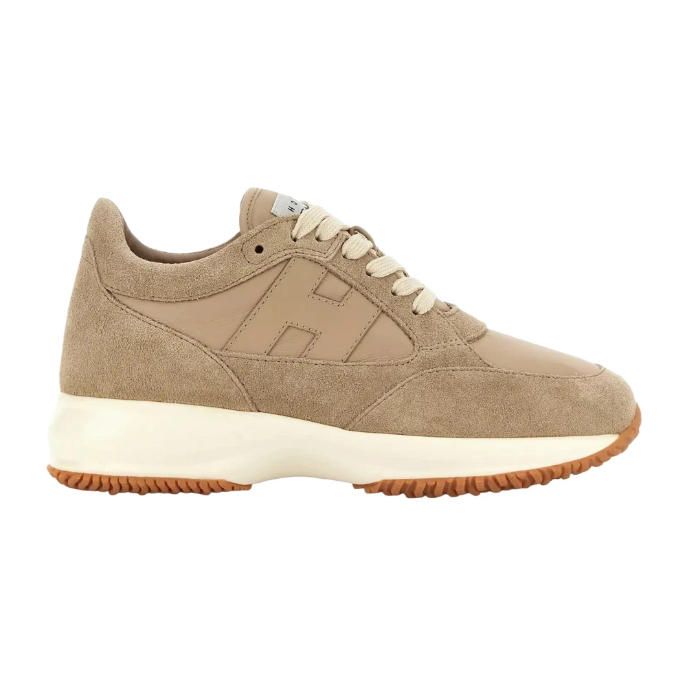 Hogan Women's Beige Sneakers, 4 Uk, Interactive H713 Lace-Up