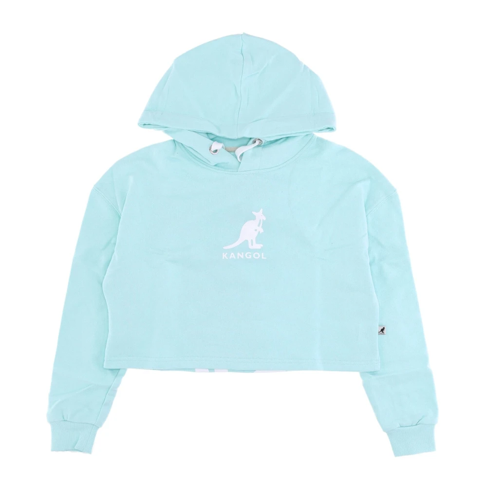 Kangol Blauw Tint Cropped Hoodie Essential Blue Dames