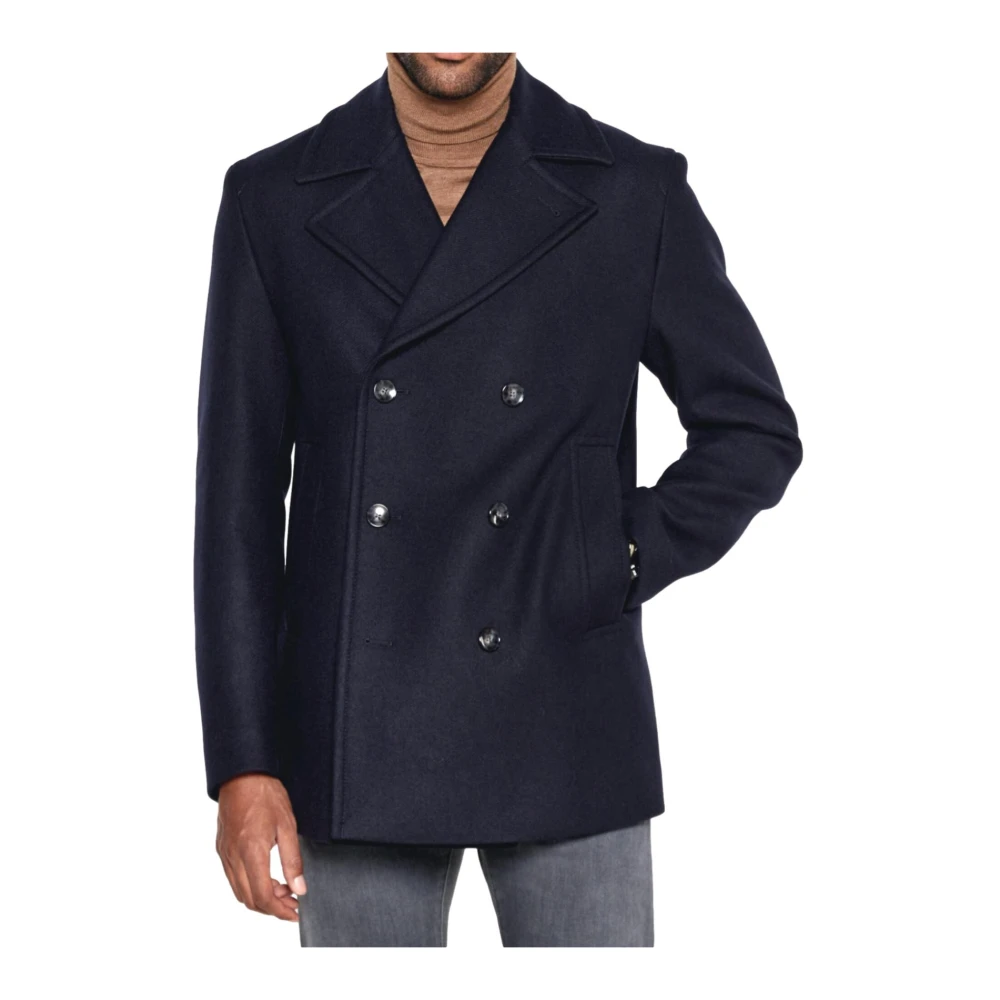 Hugo Boss Dubbelborstige heren peacoat blauw Blue Heren