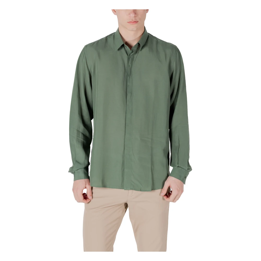 Antony Morato Men's Green Elegant Shirt For Various Occasions - Casual Shirts - S- Shirts