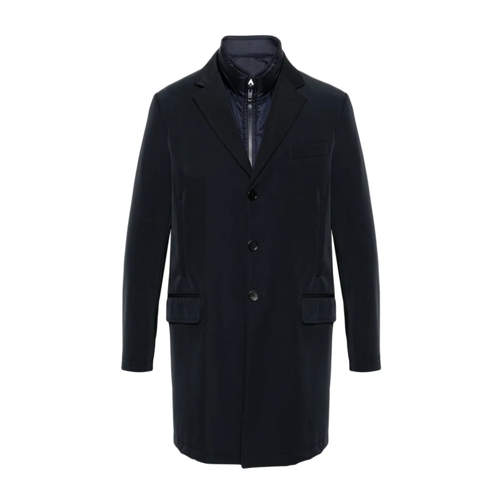 Fay Blauwe Textuur Gelaagde Jas Blue Heren
