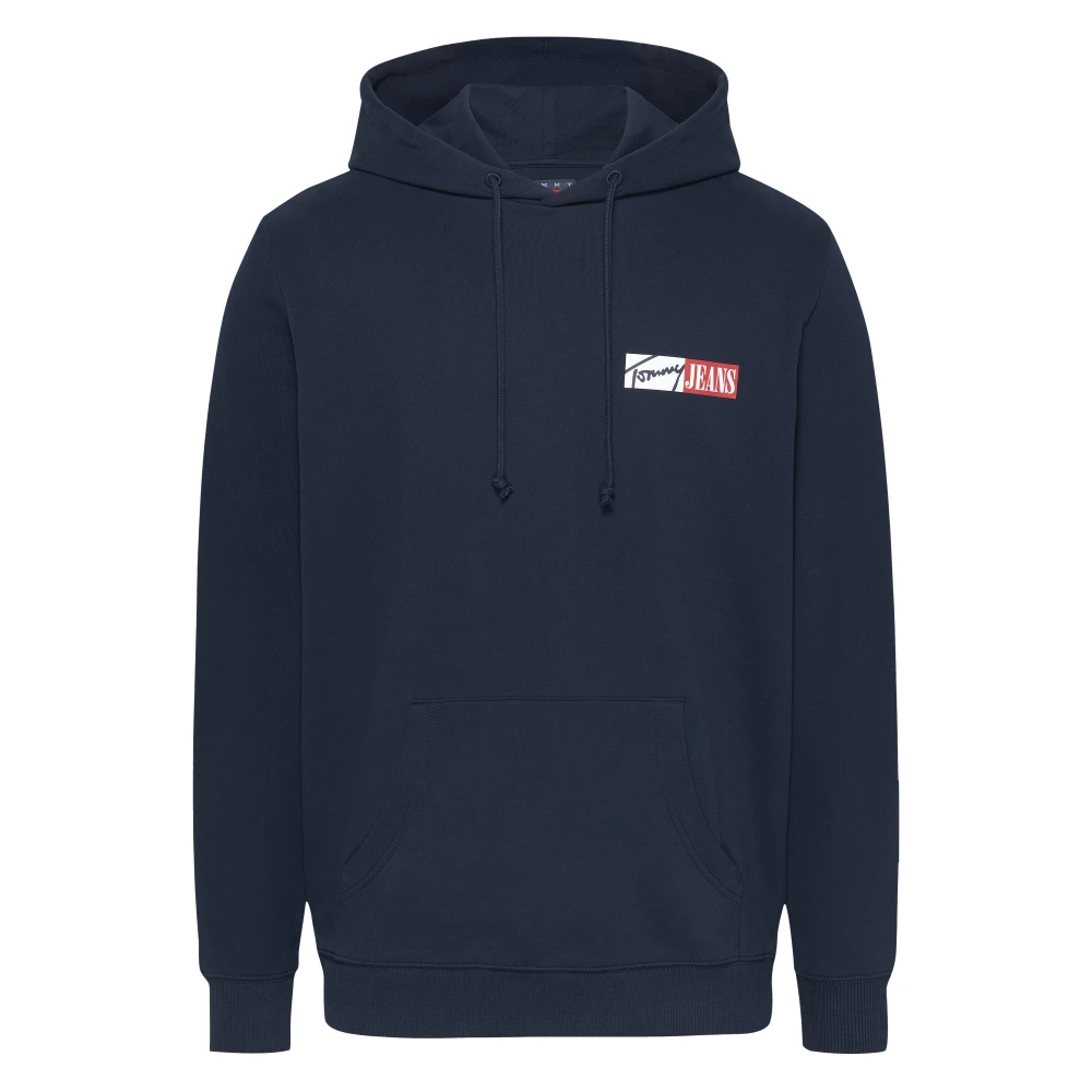 Tommy Jeans Men's Blue Jumper With Hood And Pocket - Hoodies - S - Sweatshirts & Hoodies