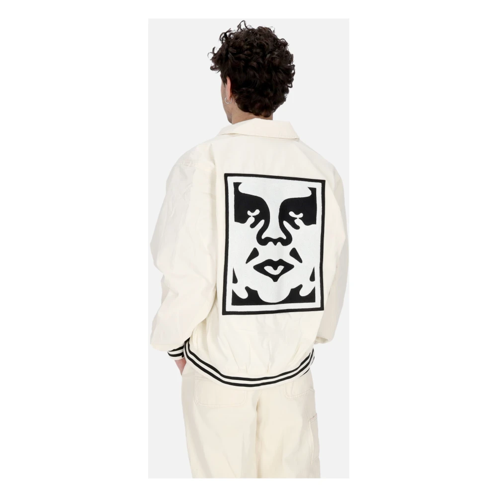 Obey Icon Face Varsity Jack Ongebleekt Beige Heren