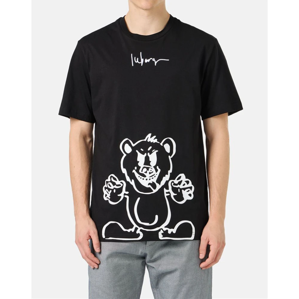 Iceberg T-shirt met korte mouwen met logo en print Black Heren