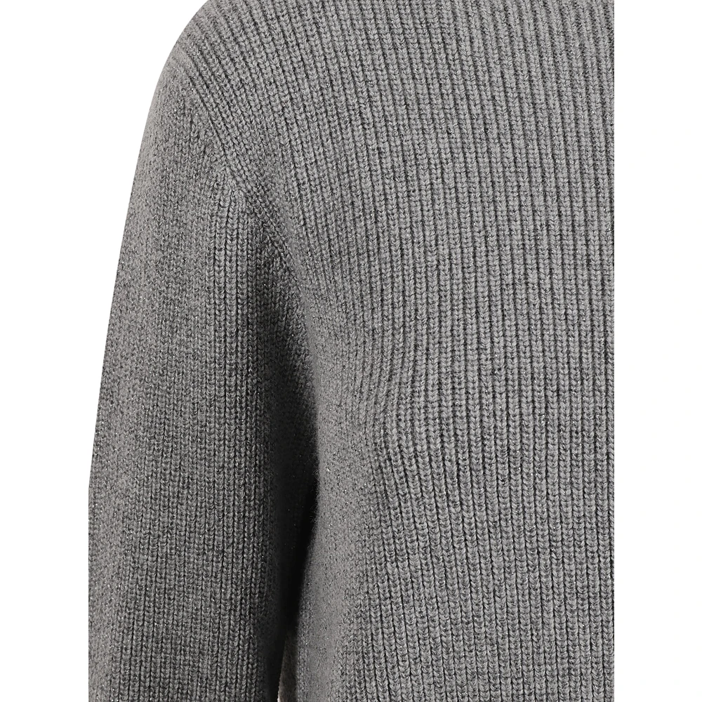 Fabiana Filippi Merino Wool Boatneck Sweater Gray Dames