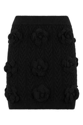 Knit Short Skirt ROSES