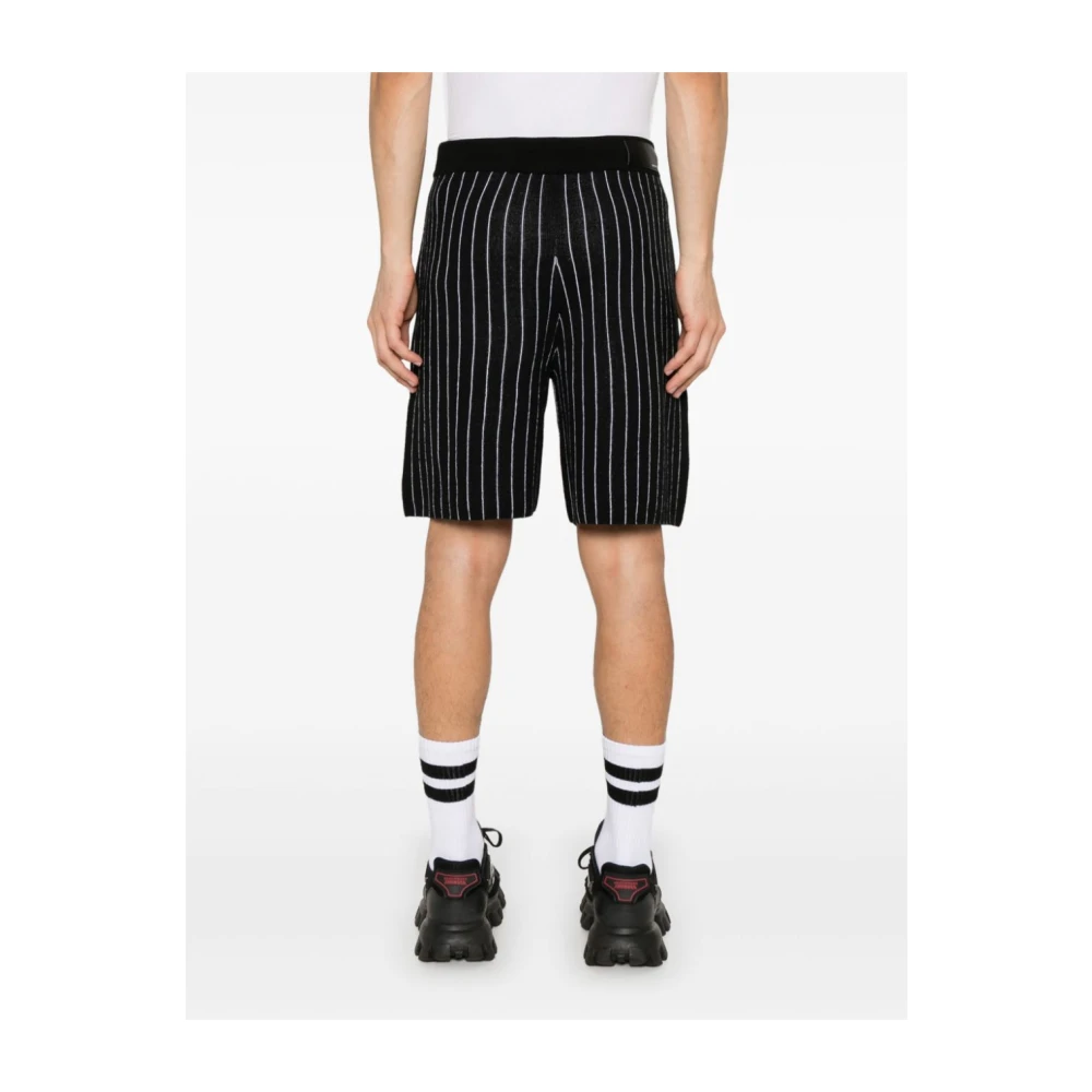 Amiri Diplomatieke Gestreepte Gebreide Shorts Black Heren
