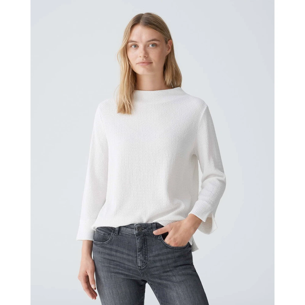 Opus Korte Mouw Top Suwen Beige Dames