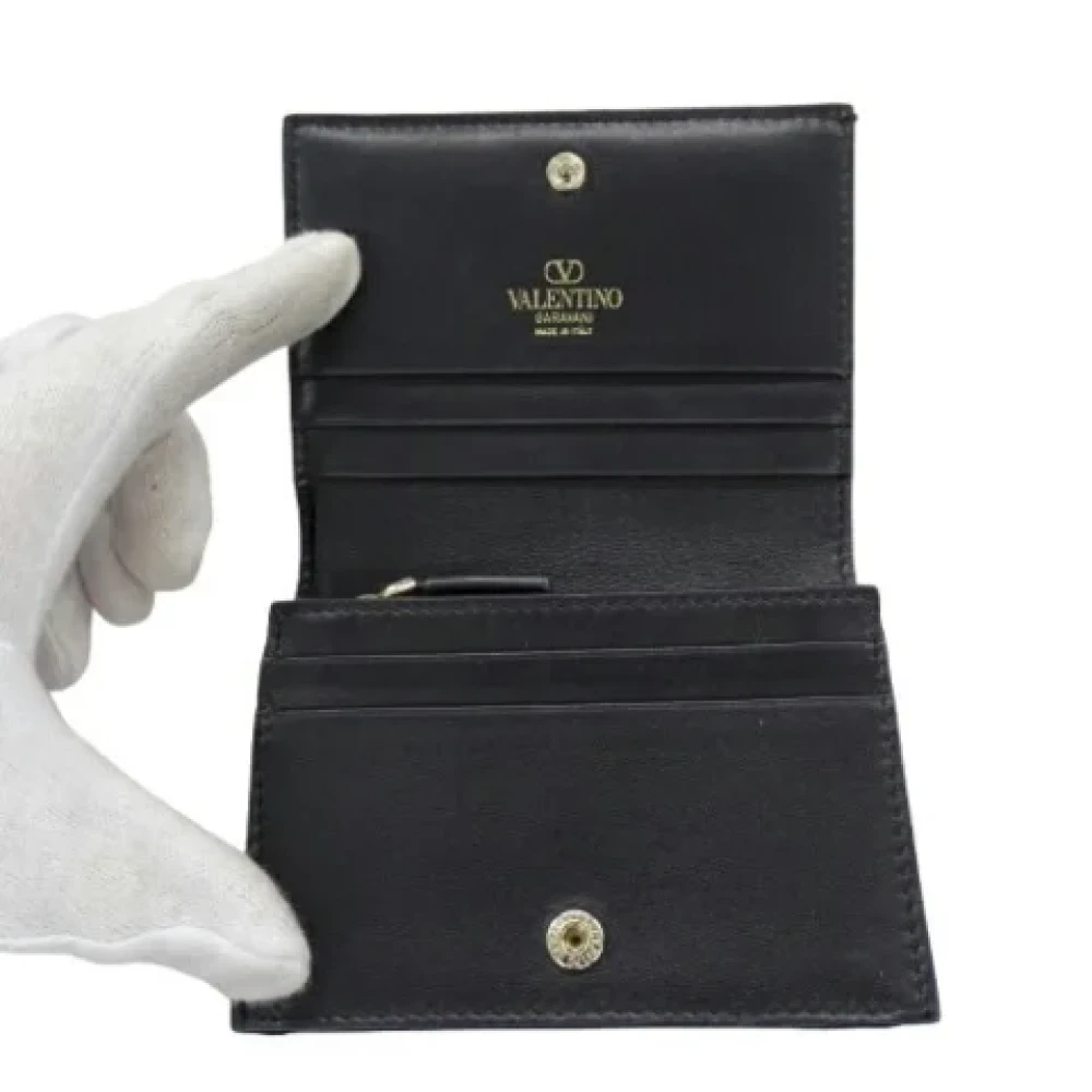 Valentino Vintage Pre-owned Leather wallets Black Dames