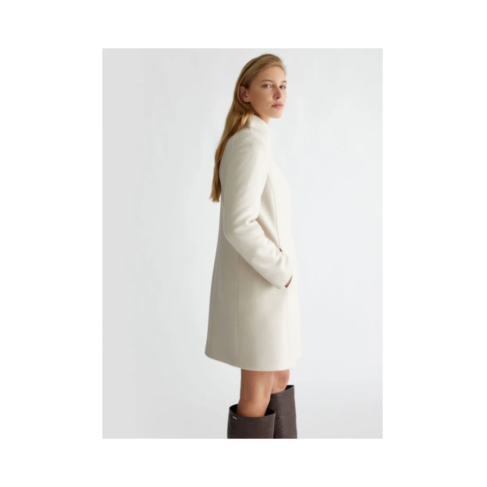Liu Jo Dubbelbreastede wollen jas White Dames