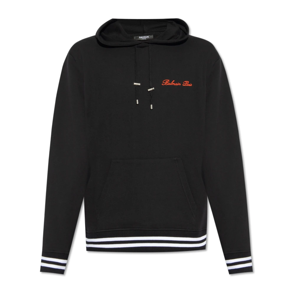 Balmain Hoodie met logo Black Heren