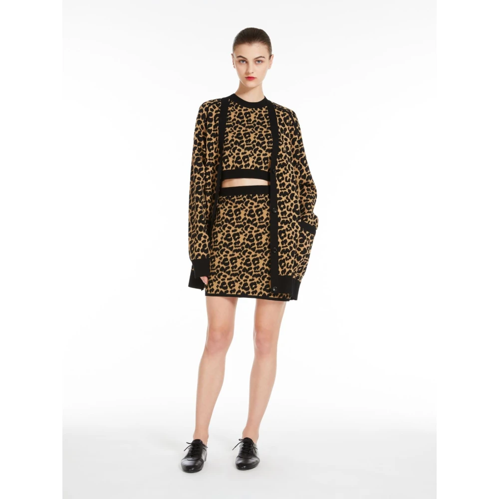 Max Mara Gevlekte Jacquard Vest Brown Dames