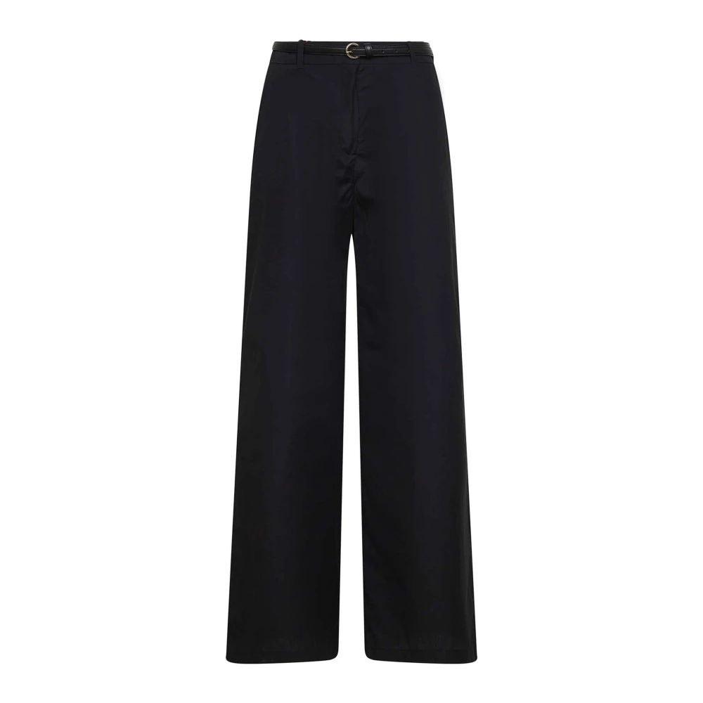 Max Mara Studio Women's Black Farea Trousers - Wide Trousers - S - Trousers