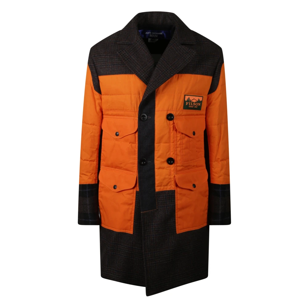 Junya Watanabe Orange Parkas, Male, M, Contrast Collar Jacket