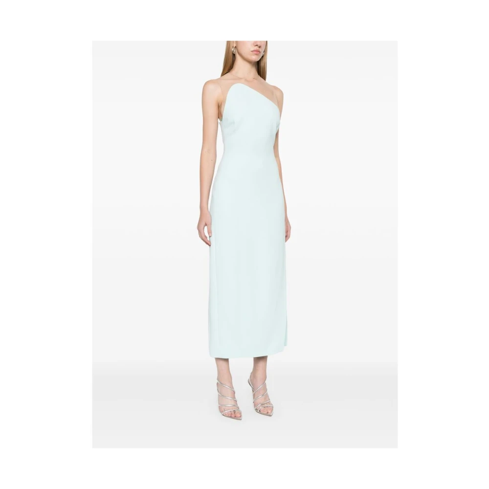 David Koma Blauwe Bodycon Jurk met Tule Paneel Blue Dames