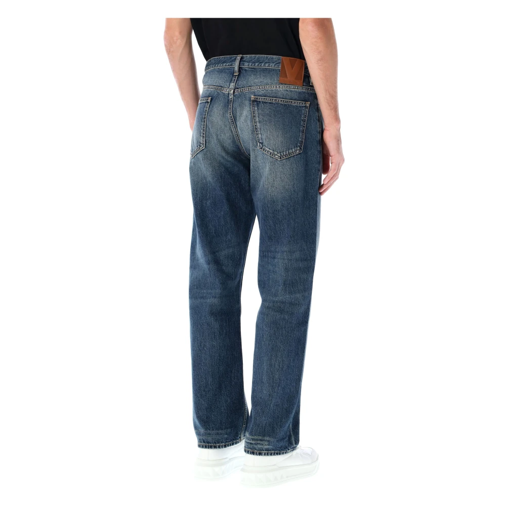 Valentino Garavani Klassieke Straight Leg Katoen Denim Jeans Blue Heren