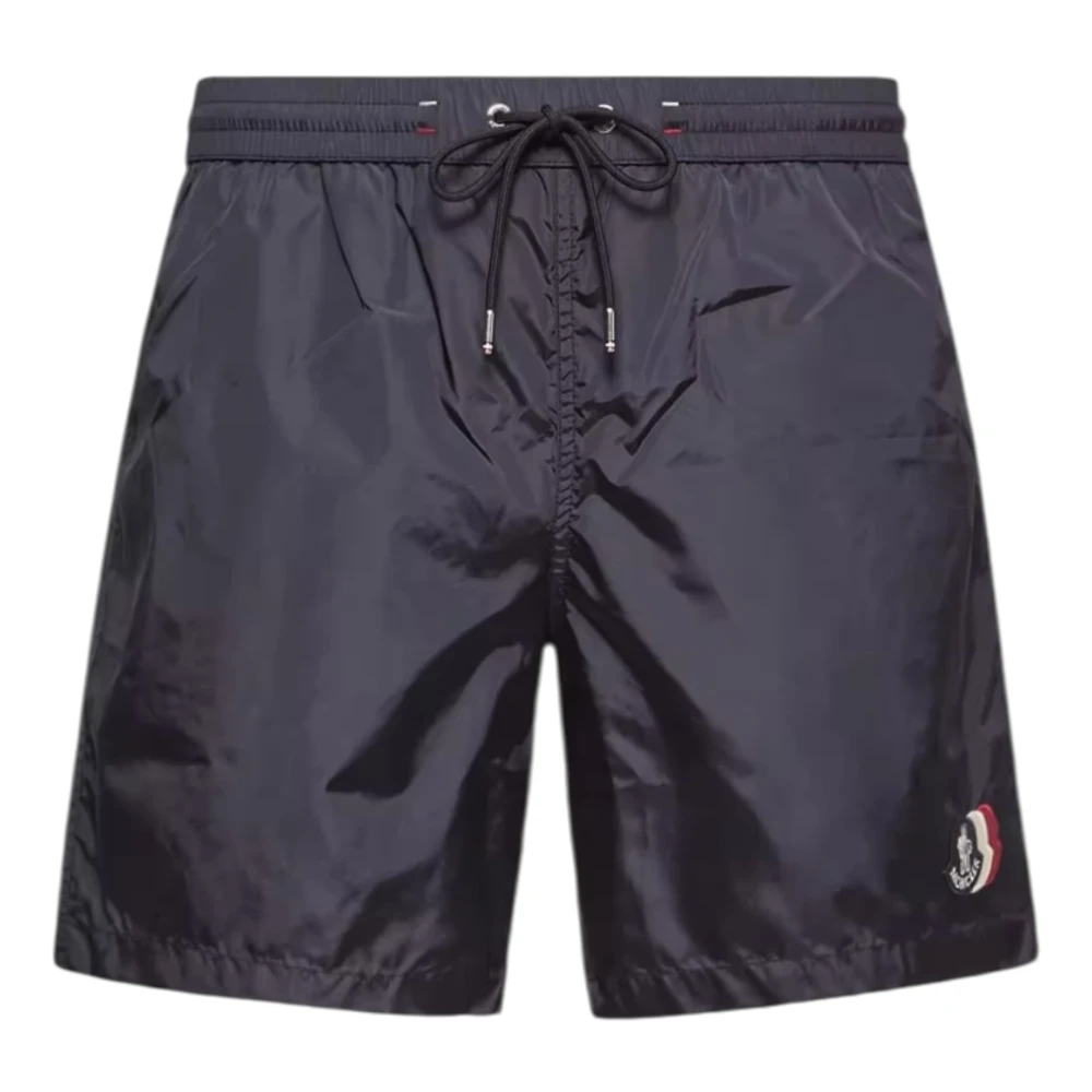 Moncler Blue Logo Patch Swim Shorts - Male - Beachwear - L - Swimwear