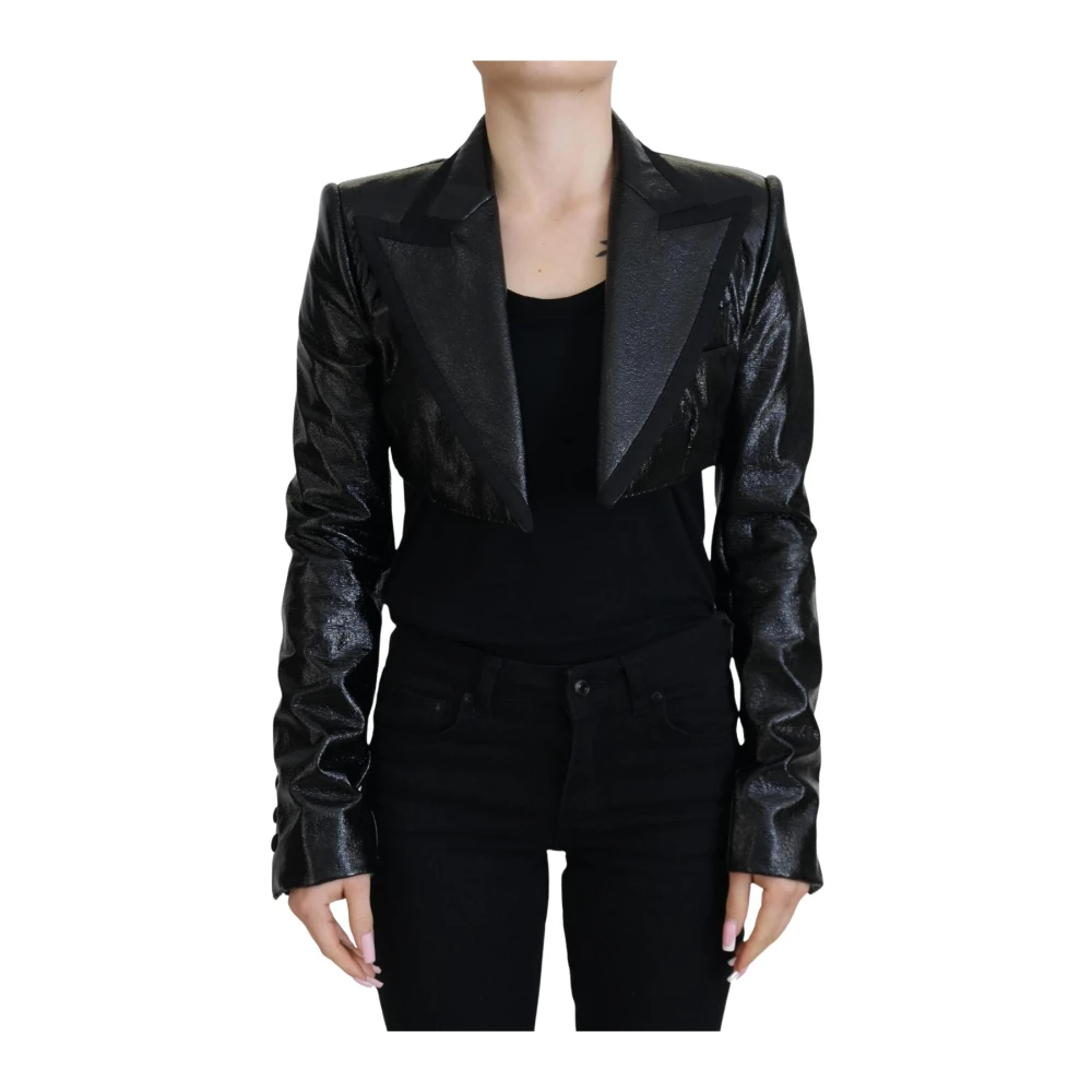 Dolce & Gabbana Black Crop Blazer Jacket - Female - Blazers - Black - S - Jackets - Image 3