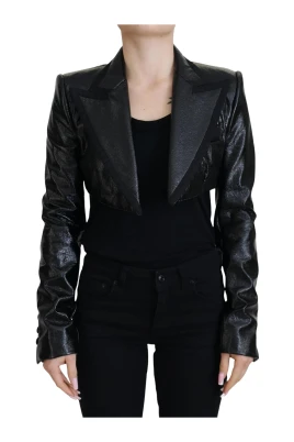 Lackläder Cropped Jacka