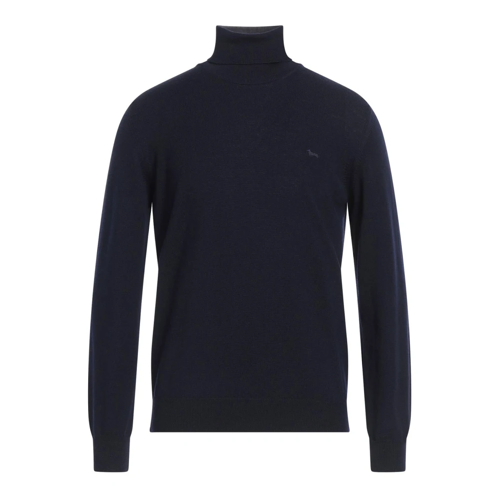 Harmont & Blaine Blauwe herentrui met toon-op-toon logo XXL Blue Heren