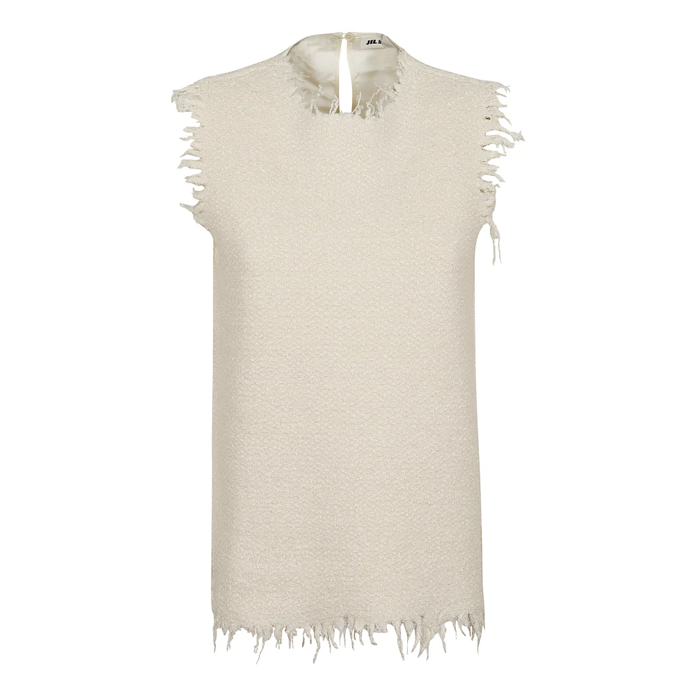 Jil Sander Kokos Gebreide Top White Dames