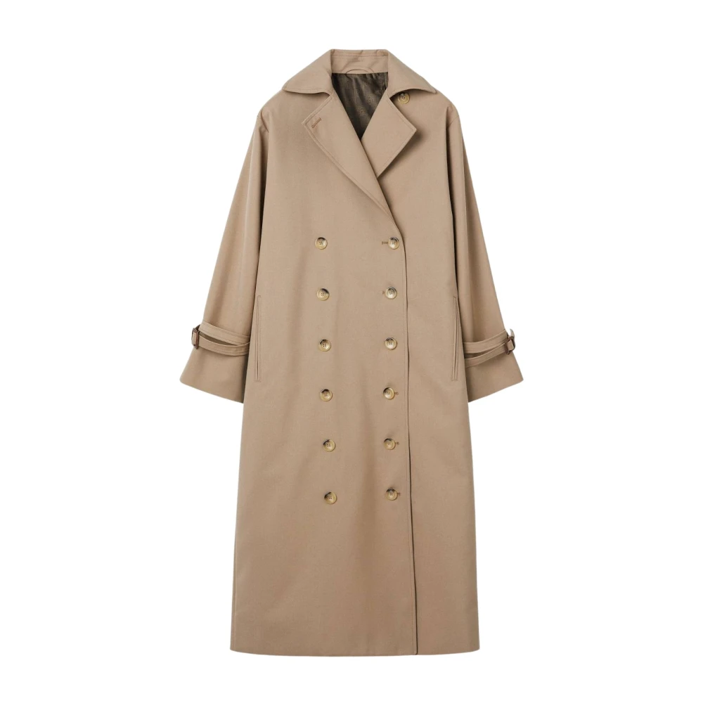 Totême Women's Beige Trench Coats, Xs, Oversized Trench Coat
