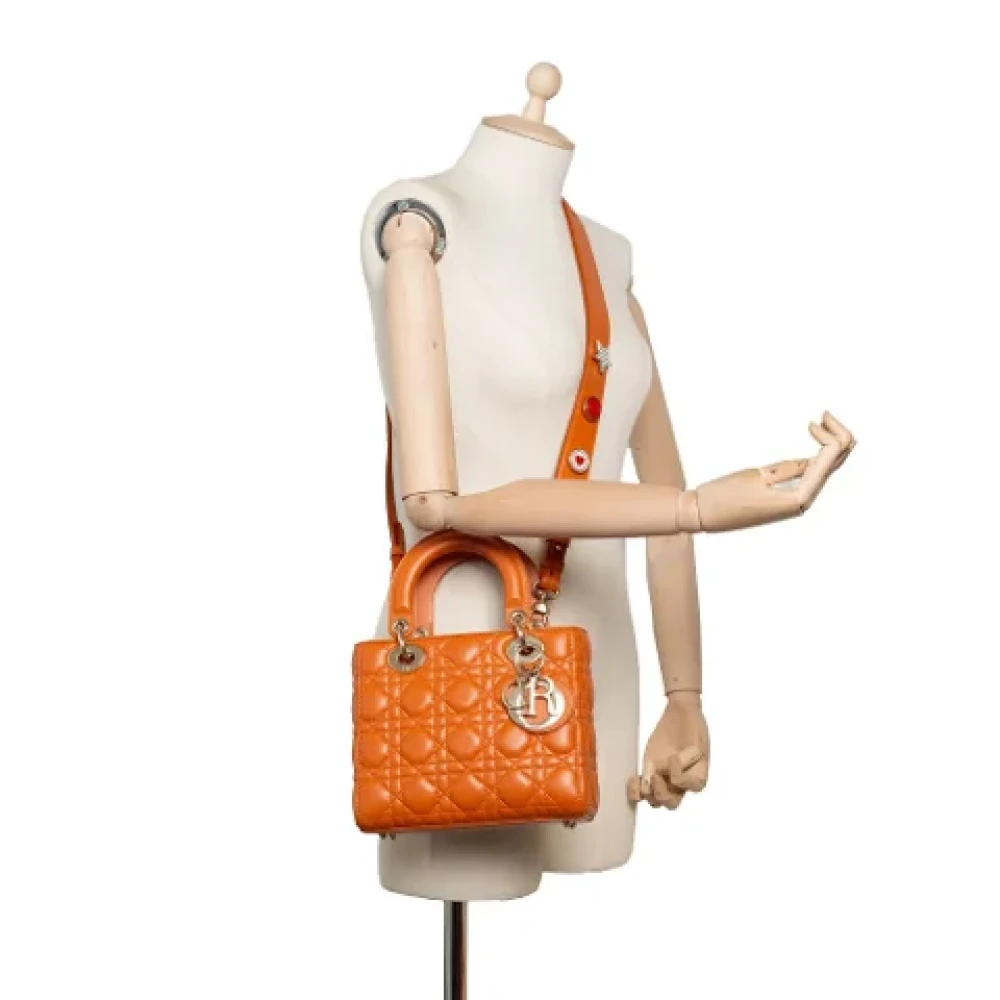 Dior Vintage Pre-owned Leather dior-bags Orange Dames