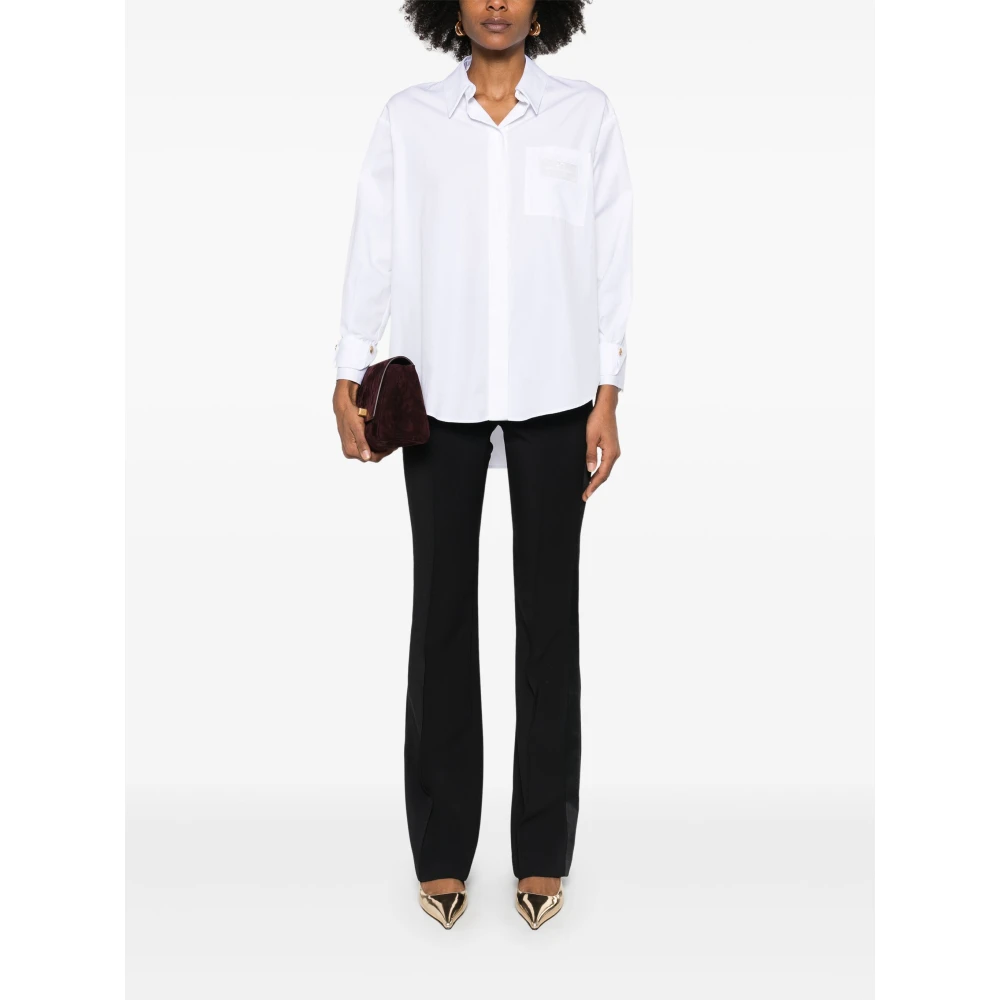 Elisabetta Franchi Witte Overhemd 100% Katoen Klassieke Stijl White Dames